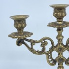 Vintage Ornate Brass 3-arm Candle Holder With Intricate Details