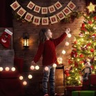 Large Merry Christmas Jute Burlap Banner Christmas Decoration Decor 5 6  6 3