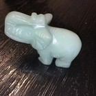 Chinese Green Jade Carved Elephant Small Statue