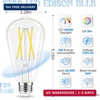 Gvvoohome Edison Bulbs E26 Led Bulb 60 Watt Equivalent 4000k Daylight White