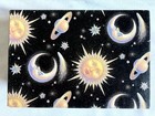  Vintage 1990s Celestial Sun Moon Stars Decorative Storage Box Black