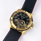 Bulova 98a272 Marine Star Automatic Black Dial Rubber Strap Steel Men s Watch