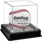 2 Baseball billiard Ball Holder Display Case Stand  Acrylic Cover  Uv Protection