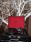 Crosley Portable 3-speed Suitcase Turntable Record Player     Black red  Tested