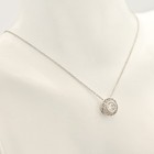 Vintage Original Sterling Silver Moissanite Gemstone Pendant Estate Necklace