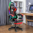 Massage Office Gaming Chair Recliner Racing Swivel Seat Rgb Led  