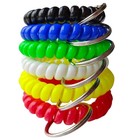 Hoaooo Wrist Keychain - Spring Spiral Stretch Coil Key Ring Chain  Id Badge keys