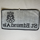 Vintage St Edmund Ale Bar Towel Uk Pub Promo 17  X 9  Crowned Figure Gray Black