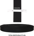1 Inch Heavy Duty Nylon Webbing 50 Yards Black Nylon Strapping Flat Webbing Stra