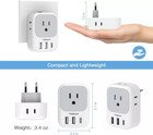 2 Pack European Travel Plug Adapter Usb C  Tessan Us To Europe Plug Adapter