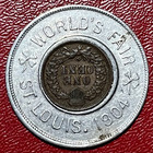 Vintage Advertising Encased Cent World s Fair St  Louis  Mo 1904 Lucky Penny 