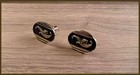 New Swank Cufflinks Vintage Gold Tone Gold Corn Stock With Black Back Ground