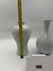 Vintage Chinese Blanc De Chine White Porcelain Bamboo Vases Pair Signed Base