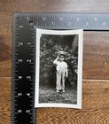 Cute Kid Saluting Original Snapshot Vintage Photo
