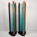 Vtg Atlantic Cd Tower 42 Disc Holder Storage Tealwood 26 5  Retro Price Per Unit
