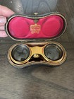 Antique Cartier Paris Opera Glasses Gilt Enamel Binoculars Originalcase