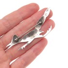 Old Pawn Sterling Silver Vintage Southwestern Turquoise Roadrunner Pin Brooch