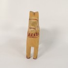 Vintage Swedish Dala Horse Natural Wood Floral Folk Art Hand Carved Painted 7 