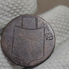1700 s Half Penny Engraved Love Token Heart Flowers Old English Colonial Coin