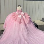 Elegant Quinceanera Dress With Bow Lace Appliques Sweet 15 16 Ball Gowns