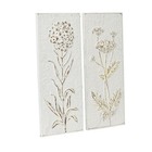 Metal Floral Home Wall Decor Relief Wall Sculpture With Gold Detailing  Set O   