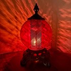 Vintage Red Spiral Glass Nightlight Lamp   Vintage Lamp