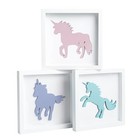  Unicorn Wall Decor  set Of 3  3d Framed Unicorn Bedroom Decor For Unicorns