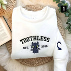 Httyd Cute Dragon Couple Embroidered Sweatshirt  Set For Fans Of Fantasy Movies