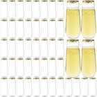  48 Pack Plastic Stemless Champagne Flutes  9 Oz Clear Toasting Glasses 