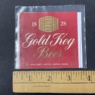 John Labatt Gold Keg Beer Label Unused London Canada Breweriana