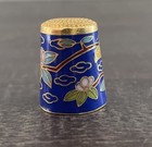 Cloisonne Enamel Bird And Floral Thimble