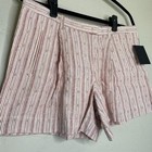 Atm Anthony Thomas Melillo Nwt Striped Pleated Linen Shorts 4