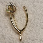 Daughters Of Rebekah Odd Fellows Masonic Fraternal Wish Bone Dove Enamel Pin