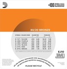 3 Sets D addario Ej10 80 20 Bronze Acoustic Guitar Strings 10-47 X Light Ej10-3d