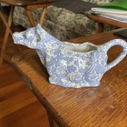 Blue And White Floral Cow Shaped Porcelain Creamer Cream Pitcher