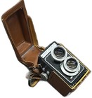 Kodak Reflex Ii Twin Lens Camera With Leather Field Case 1940s Vintage Collectib