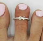 New 2ct Round Cut Lab Created Diamond Set Toe Ring 14k White Gold Plated Silver