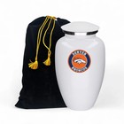 Denver Broncos Theme Large Aluminum Cremation Urn Adult Human Ashes W bag
