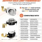3977393 Dryer Parts Thermal Fuse For Kenmore 80 Series Model 110 3392519 Cut-off