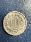 1865 Three Cent Nickel - Scarce  Lustrous   e662