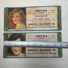 Vintage Advertising Ink Blotters Lot Of Two Milwaukee 40s Machinery Rental Pinup