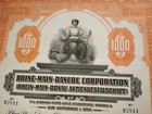 Germany 1925 Rhine Main Danube   1000 Dollars Gold Not Cancelled Bond Loan Abnc