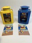 Set Of 2 Vintage Wicks N  Sticks Lighthouse boats Candle Holders Blue   Yellow