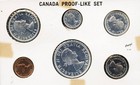 Canadian 1964 6 Coin Proof Like Set In Yellow Envelope   Bonus
