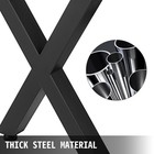 Set Of 2 Steel Table Legs  28x31x3 1 Inch Black X Frame Dining Legs