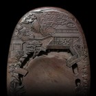 8 china Natural Original Stone Hand-carved House Figure Scenery Inkstone Inkslab
