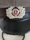 Vintage East German Army Nva Military Visor Cap Dress Hat Size 57 1856 T