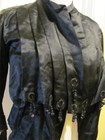 Wow Black Silk Antique Victorian 19th Century Blouse Bodice  Long Sleeve