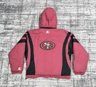Vintage 90s Starter San Francisco 49ers Jacket Hooded Nfl Red Men s Size Xl