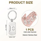 Initial Letter Key Chain  A-z Keychain Pendant Key Ring  Silver  letter E 